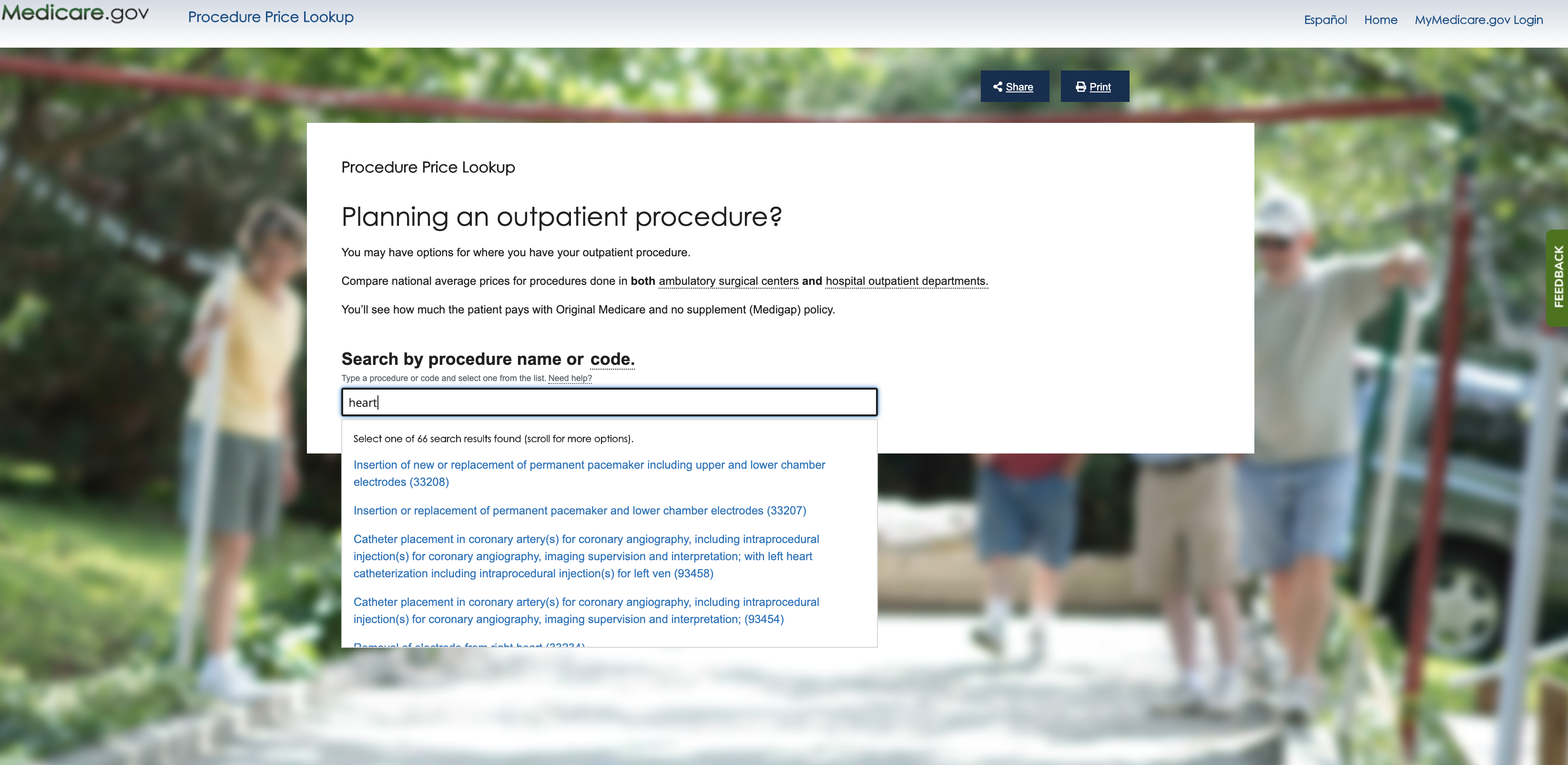 Provider Service Price Tool Medicare.gov